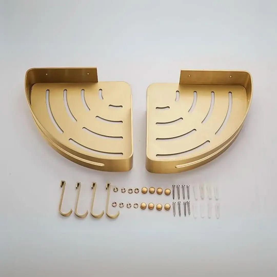 Prateleira de Canto para Banheiro Dourada – Organização e Elegância - Morada Serena