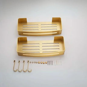 Prateleira de Canto para Banheiro Dourada – Organização e Elegância - Morada Serena