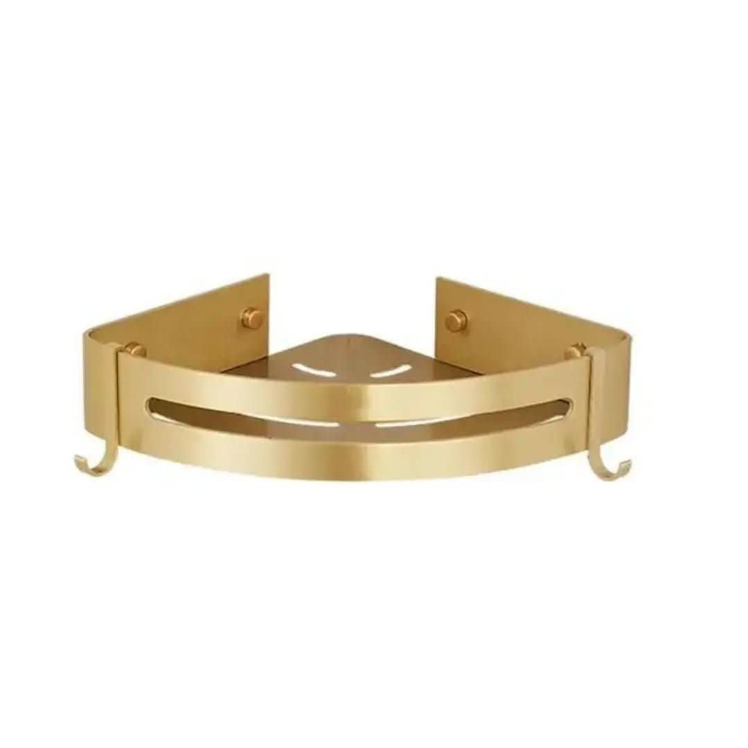 Prateleira de Canto para Banheiro Dourada – Organização e Elegância - Morada Serena