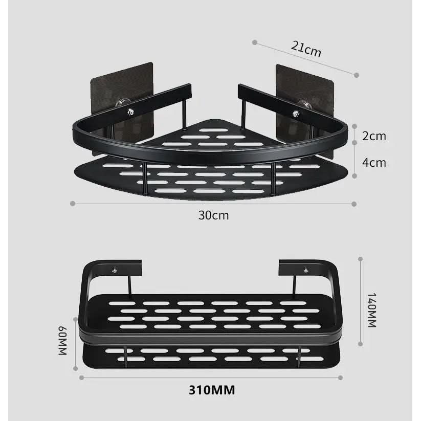Prateleiras de Canto Banheiro Porta Shampoo em Alumínio – Organização e Praticidade - Morada Serena