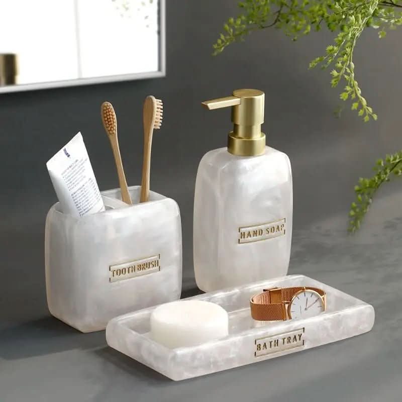 Saboneteira Kit Banheiro Lavabo Conjunto de Banheiro 3 Peças - Organize Seu Banheiro com Estilo - Morada Serena