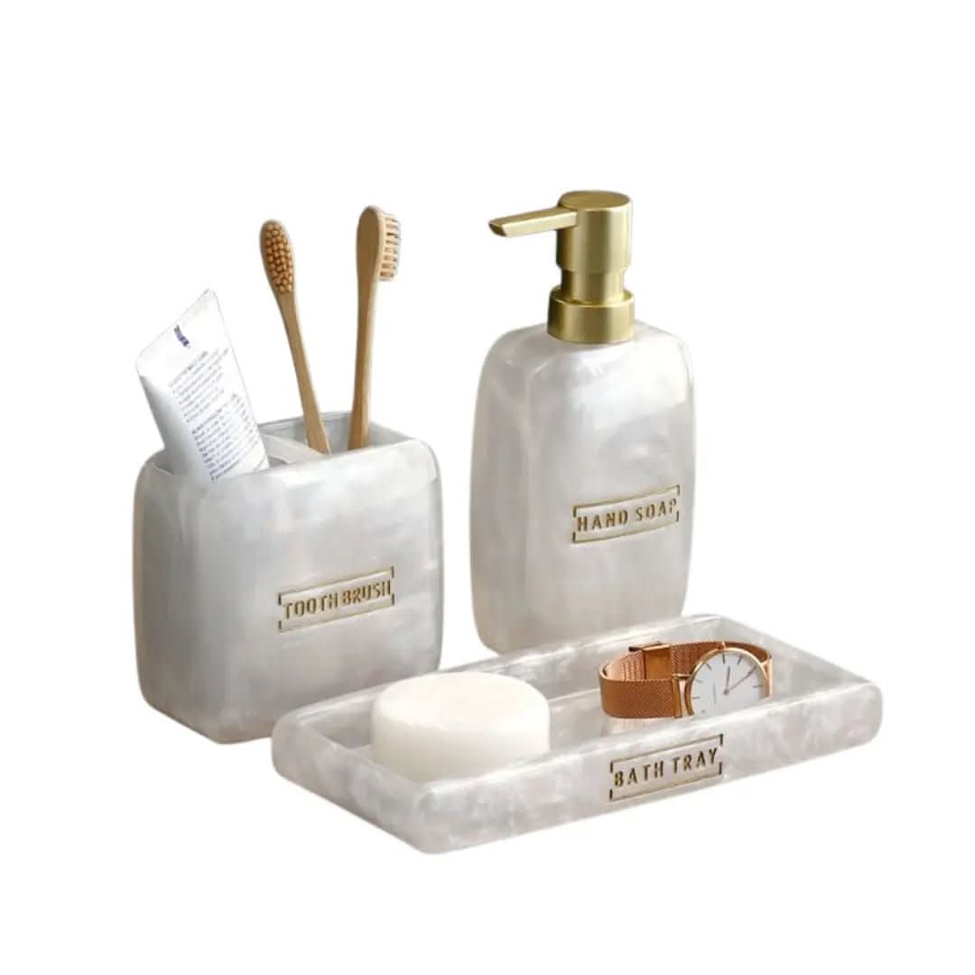 Saboneteira Kit Banheiro Lavabo Conjunto de Banheiro 3 Peças - Organize Seu Banheiro com Estilo - Morada Serena