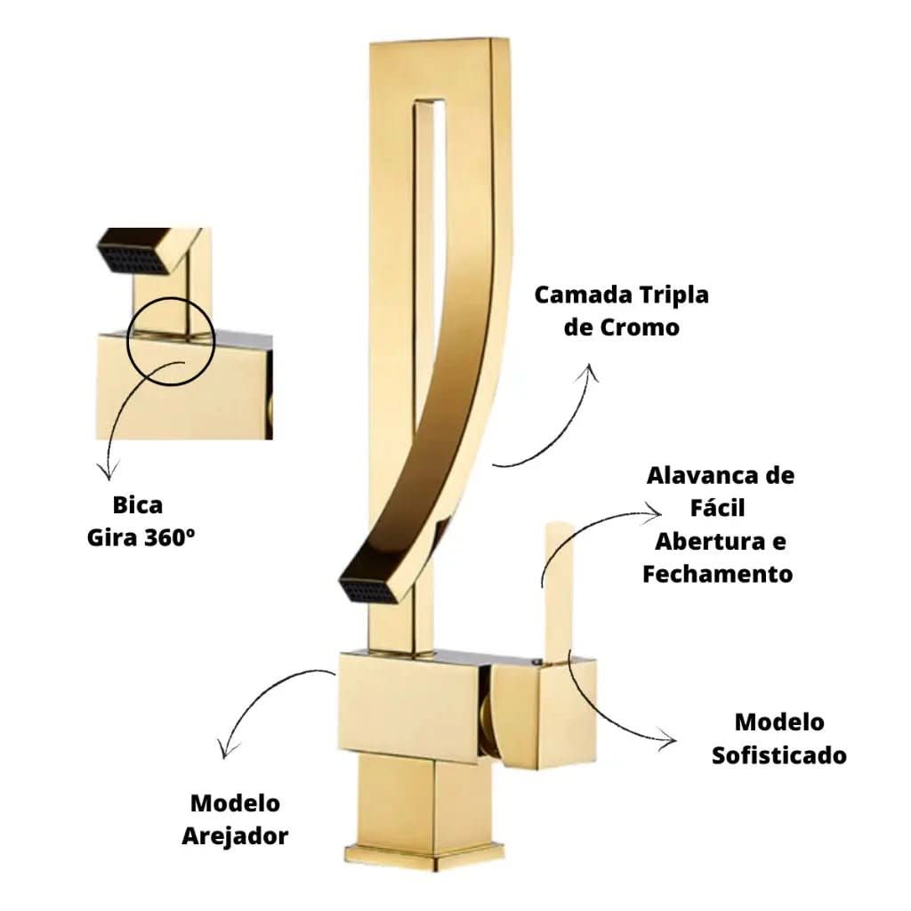Torneira Gourmet Para Banheiro Monocomando - Lyon - Morada Serena
