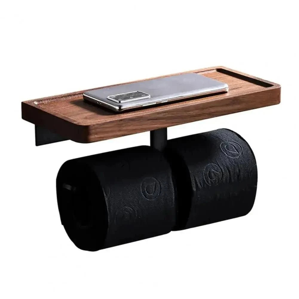 Suporte de Papel Higiênico Madeira Premium - Elegância e Durabilidade para Seu Banheiro - Morada Serena