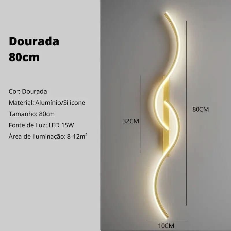 Arandela Onda Dupla de Parede Interna - Ilumine Seu Espaço com Elegância e Estilo - Morada Serena