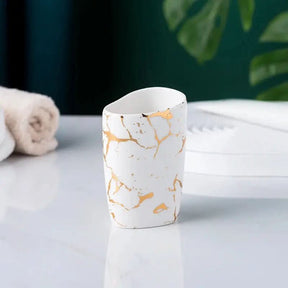 Acessórios Marmorizados Nórdicos para Banheiro - 03 Cores Elegantes para Sua Decoração - Morada Serena