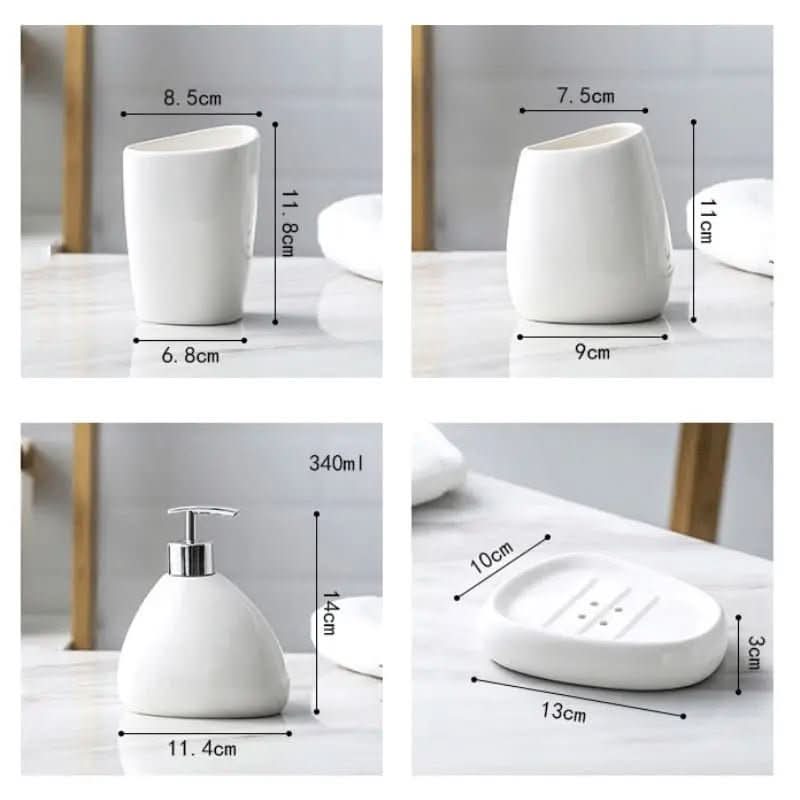 Kit de Acessórios Banheiro Sofisticado 5 Peças - Elegância e Funcionalidade para Seu Banheiro - Morada Serena