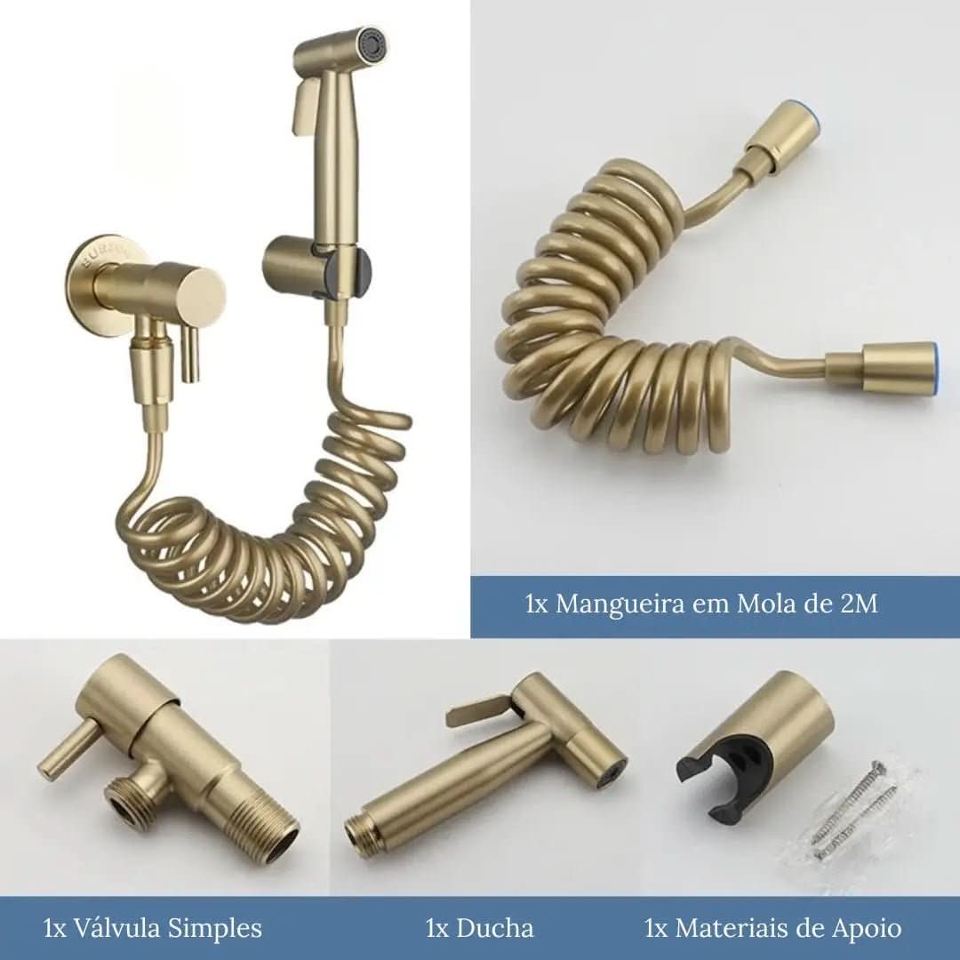 Ducha Higiênica para Banheiro Luxury Dourada - Elegância e Conforto para Seu Banheiro - Morada Serena