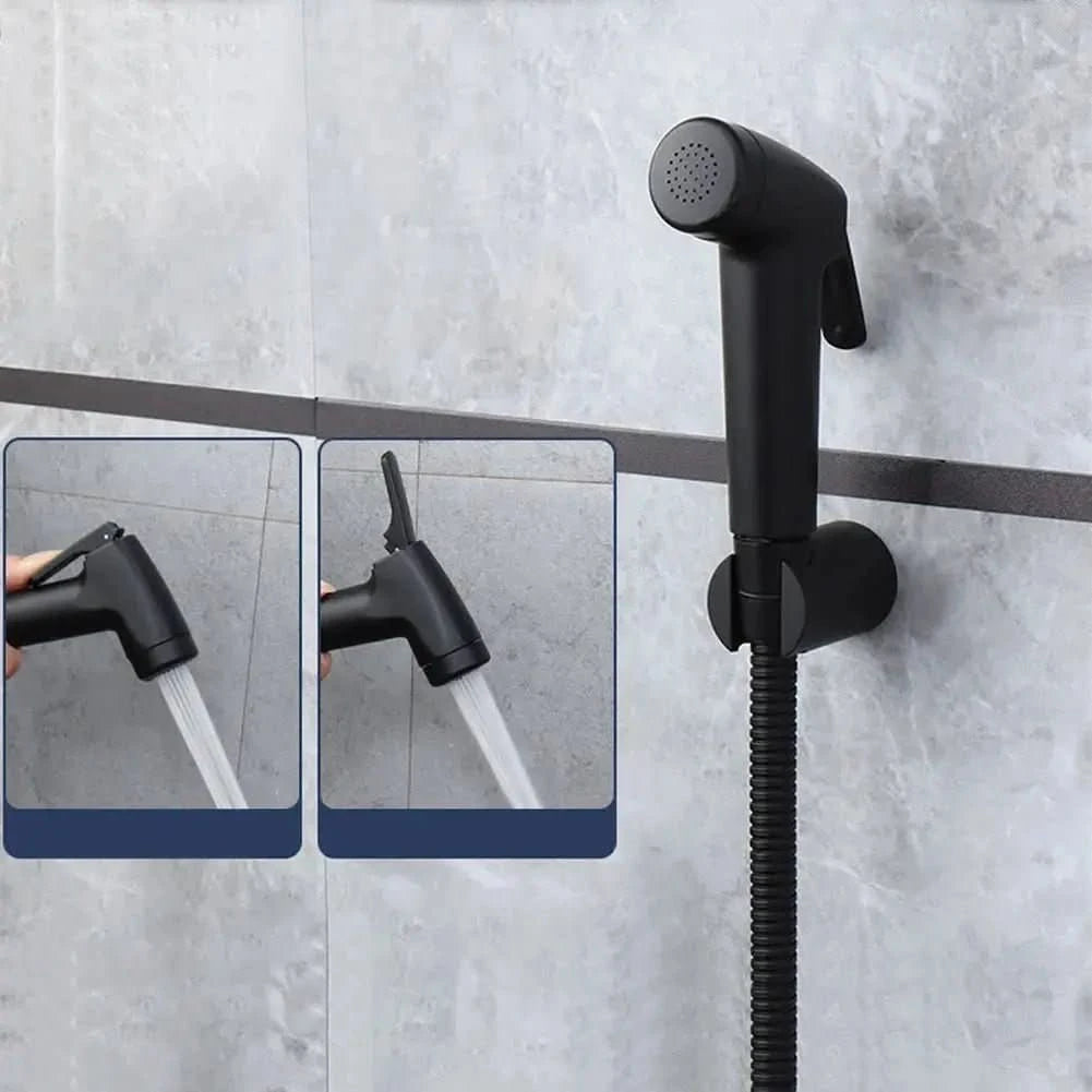 Ducha Higiênica Para Banheiro Preto Fosco com Suporte e Mangueira - Morada Serena