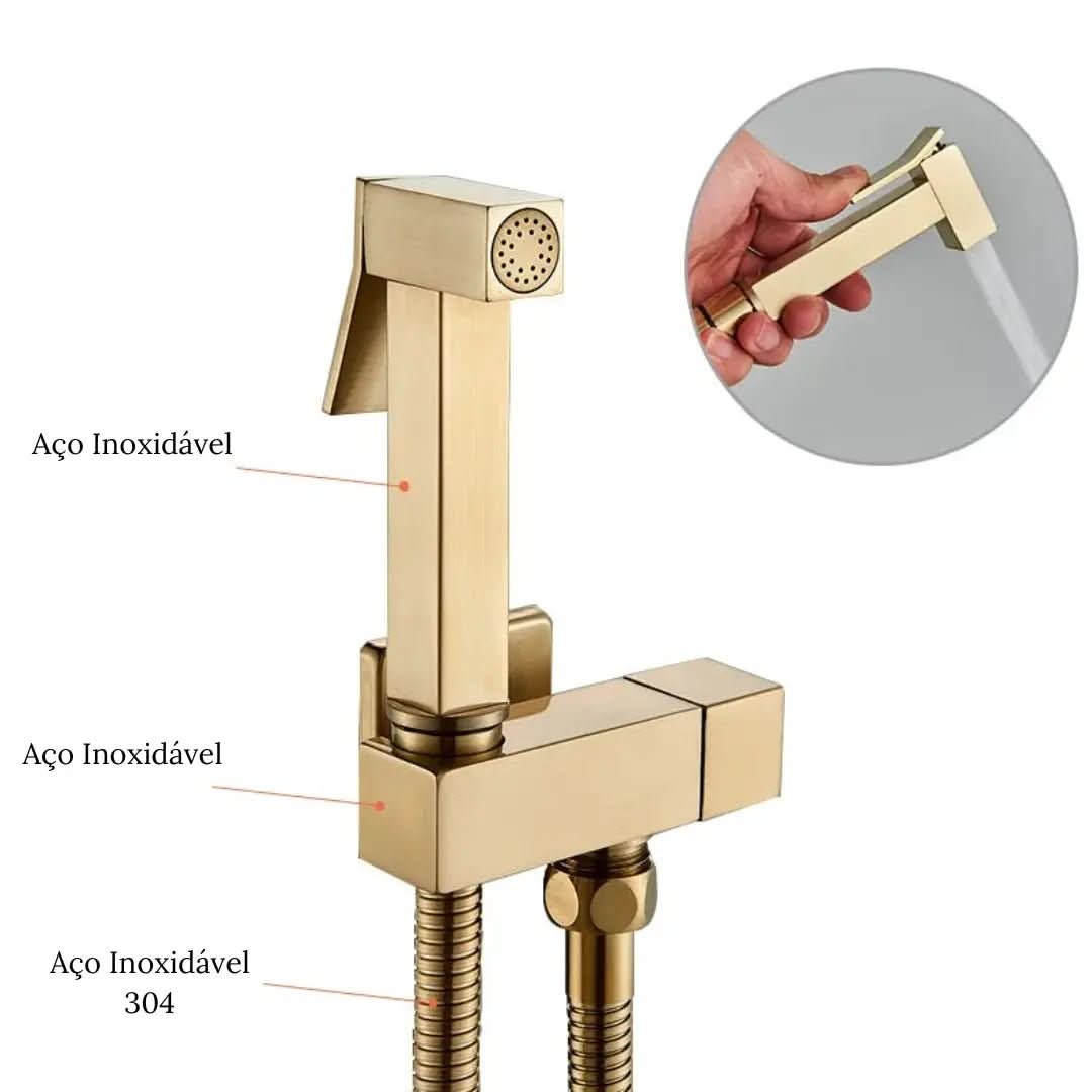 Ducha Higiênica para Banheiro Dourada - Sofisticação e Funcionalidade - Morada Serena
