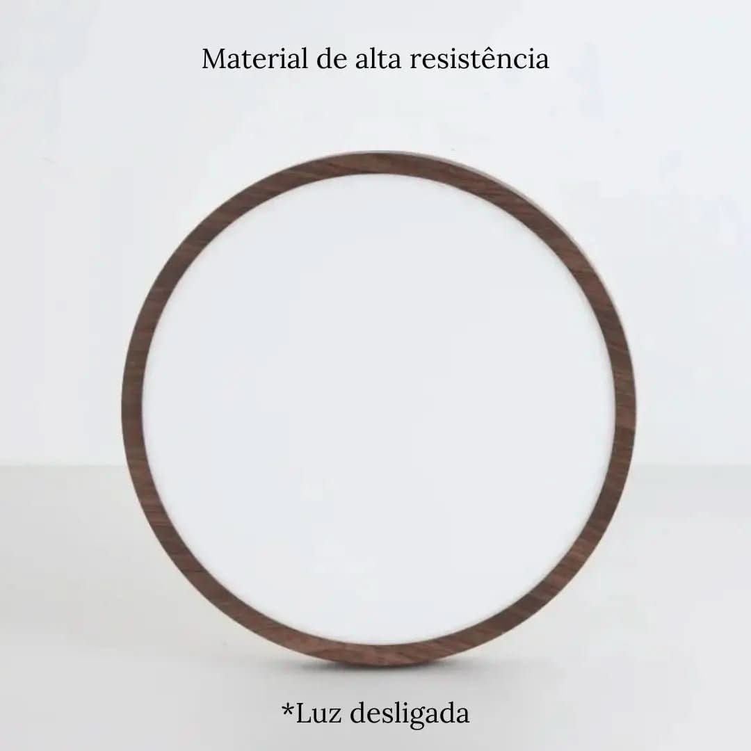 Plafon Led Sobrepor Redondo Wooden - Morada Serena