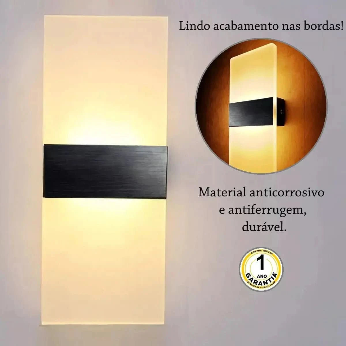 Arandela De Parede Transparente Com Sensor De Movimento – Segurança e Modernidade - Morada Serena