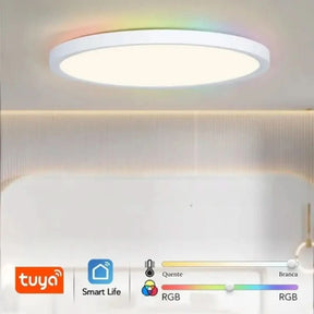 Luminária de Teto Plafon LED Redondo Inteligente - Compatível com Alexa e Google Home - Morada Serena