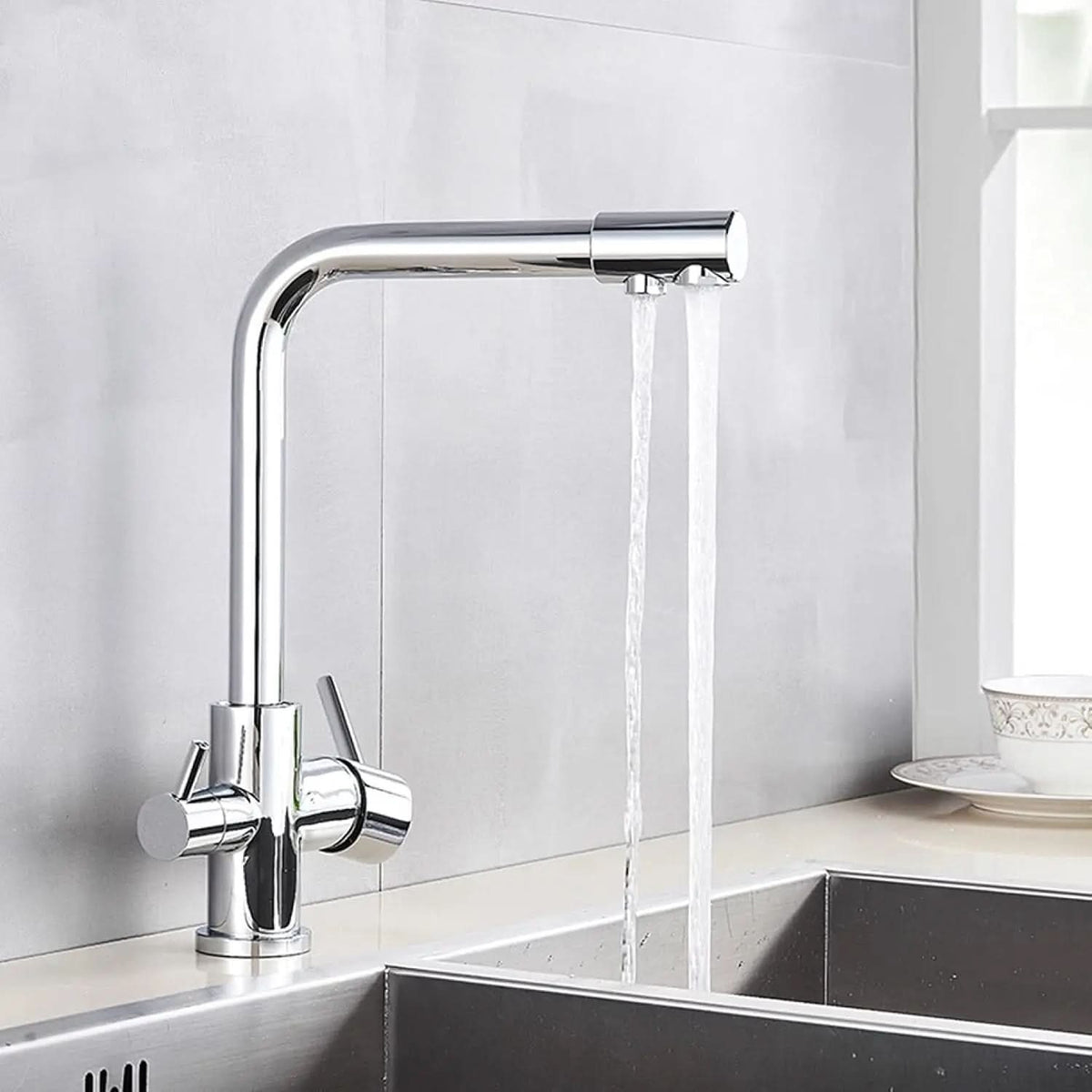 Torneira Gourmet Para Cozinha Com Filtro Modelo Duplo Comando Modelo Giratória - Morada Serena