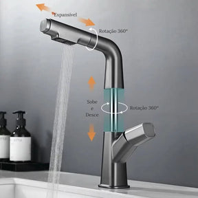 Torneira Gourmet Monocomando Para Banheiro Extensível Angel - Morada Serena