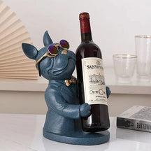 Escultura Decorativa BullDog Francês Mordomo Suporte de Vinho - Morada Serena
