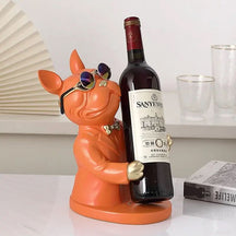 Escultura Decorativa BullDog Francês Mordomo Suporte de Vinho - Morada Serena