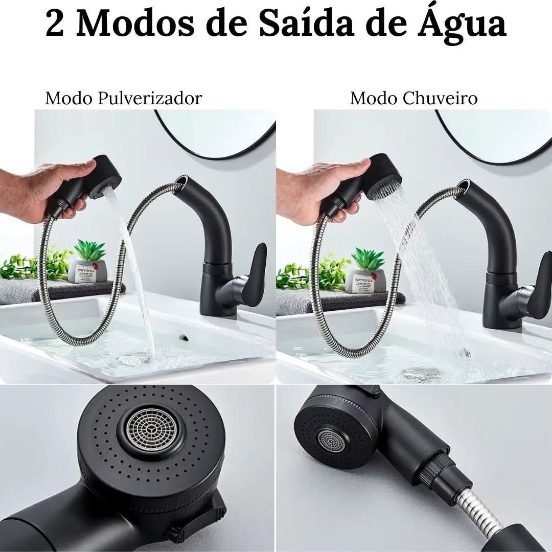 Torneira Para Banheiro Gourmet Extensível Zenith - Morada Serena