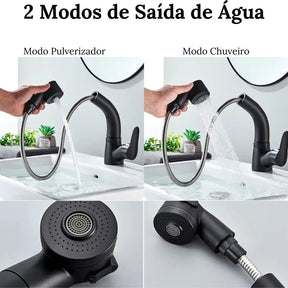 Torneira Para Banheiro Gourmet Extensível Zenith - Morada Serena