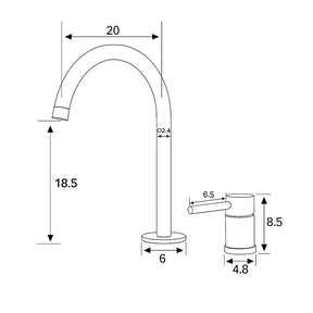 Torneira Para Banheiro Bica Alta Modelo Monocomando - Morada Serena