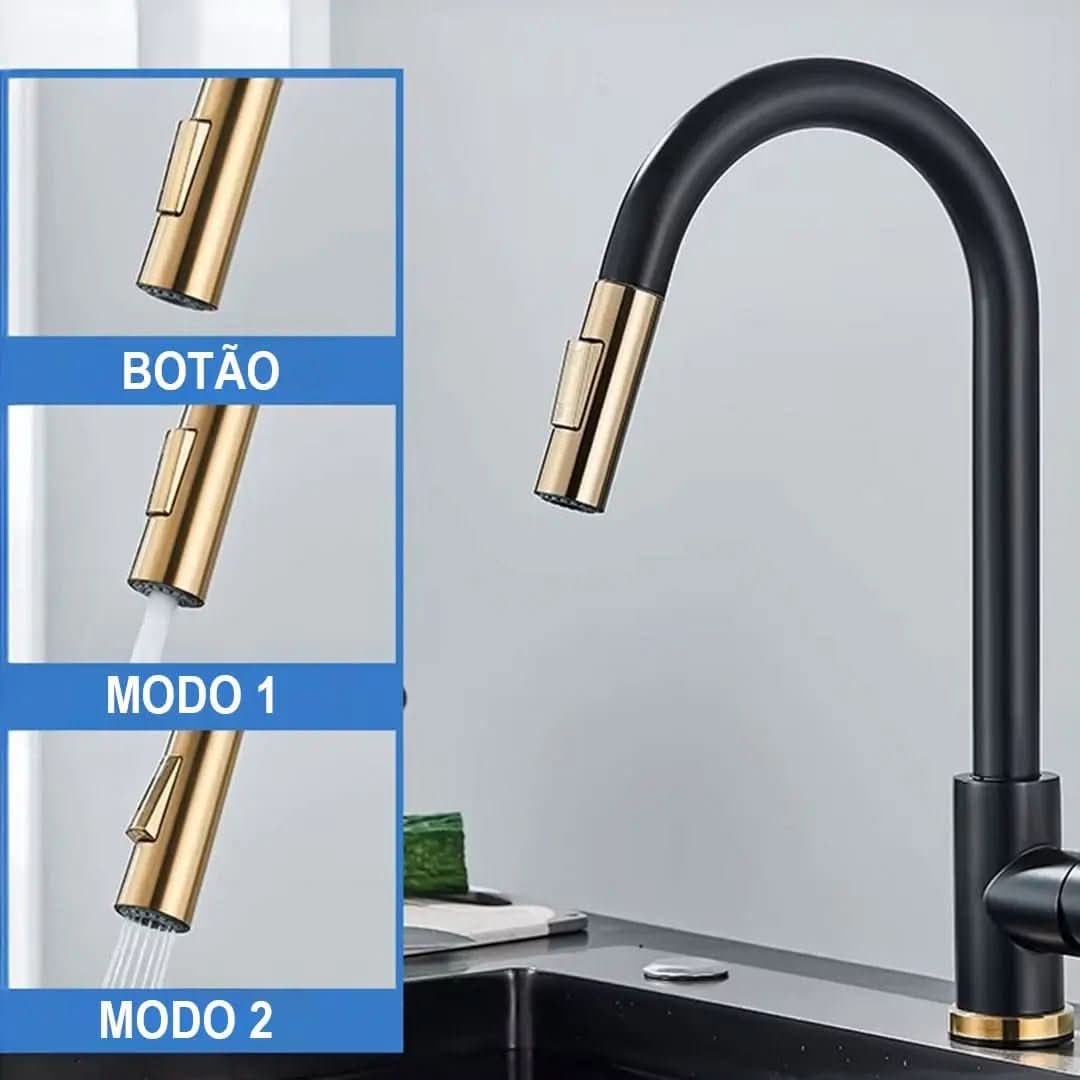 Torneira Monocomando Para Cozinha Com Rotação 360 – Praticidade e Design Moderno - Morada Serena