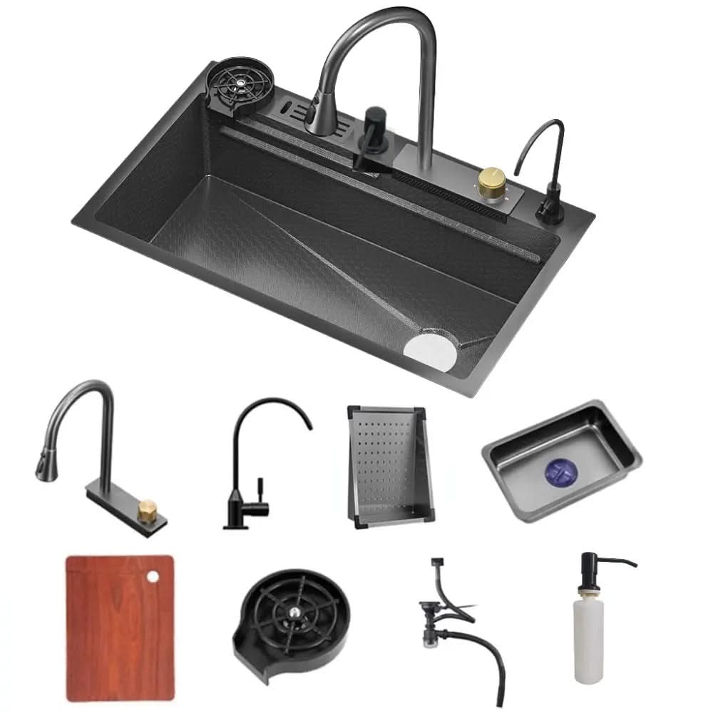 Kit Cuba Cozinha Gourmet Aço Inox Torneira Flexível - Morada Serena