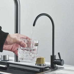 Kit Cuba Cozinha Gourmet Aço Inox Torneira Flexível - Morada Serena