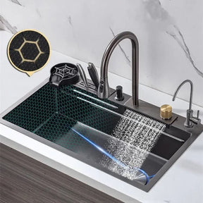 Kit Cuba Cozinha Gourmet Aço Inox Torneira Flexível - Morada Serena