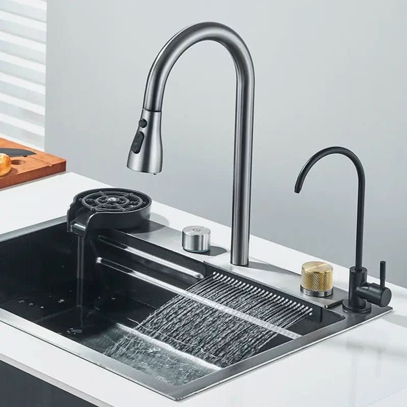 Kit Cuba Cozinha Gourmet Aço Inox Torneira Flexível - Morada Serena