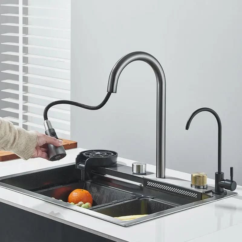 Kit Cuba Cozinha Gourmet Aço Inox Torneira Flexível - Morada Serena