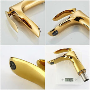 Torneira para Banheiro Monocomando Dourada Misturador Bica Baixa - Elegância e Funcionalidade - Morada Serena