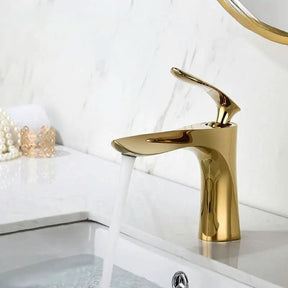 Torneira para Banheiro Monocomando Dourada Misturador Bica Baixa - Elegância e Funcionalidade - Morada Serena