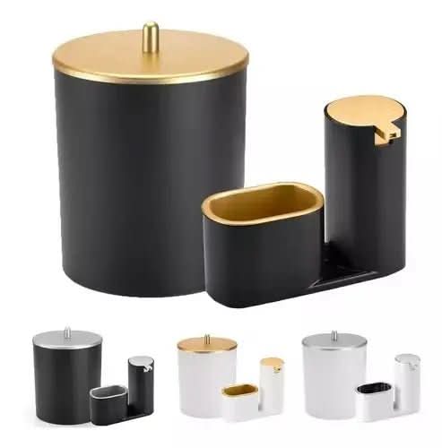 Kit Lixeira Cozinha 5L E Dispenser Porta Detergente Luxo – Estilo e Praticidade na Sua Pia - Morada Serena