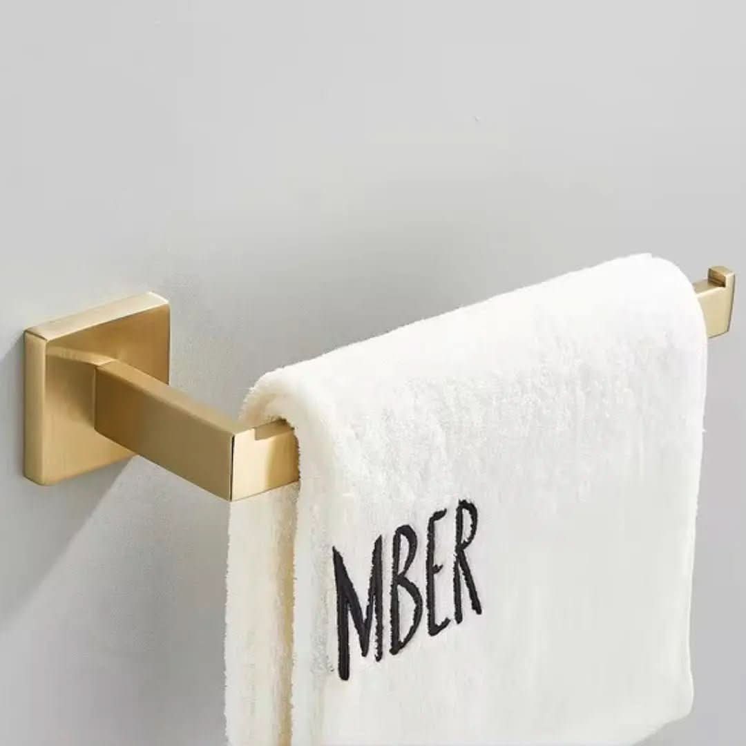 Kit Acessórios Para Banheiro Completo 4 Peças Inox 40/60cm Dourado Escovado - Morada Serena