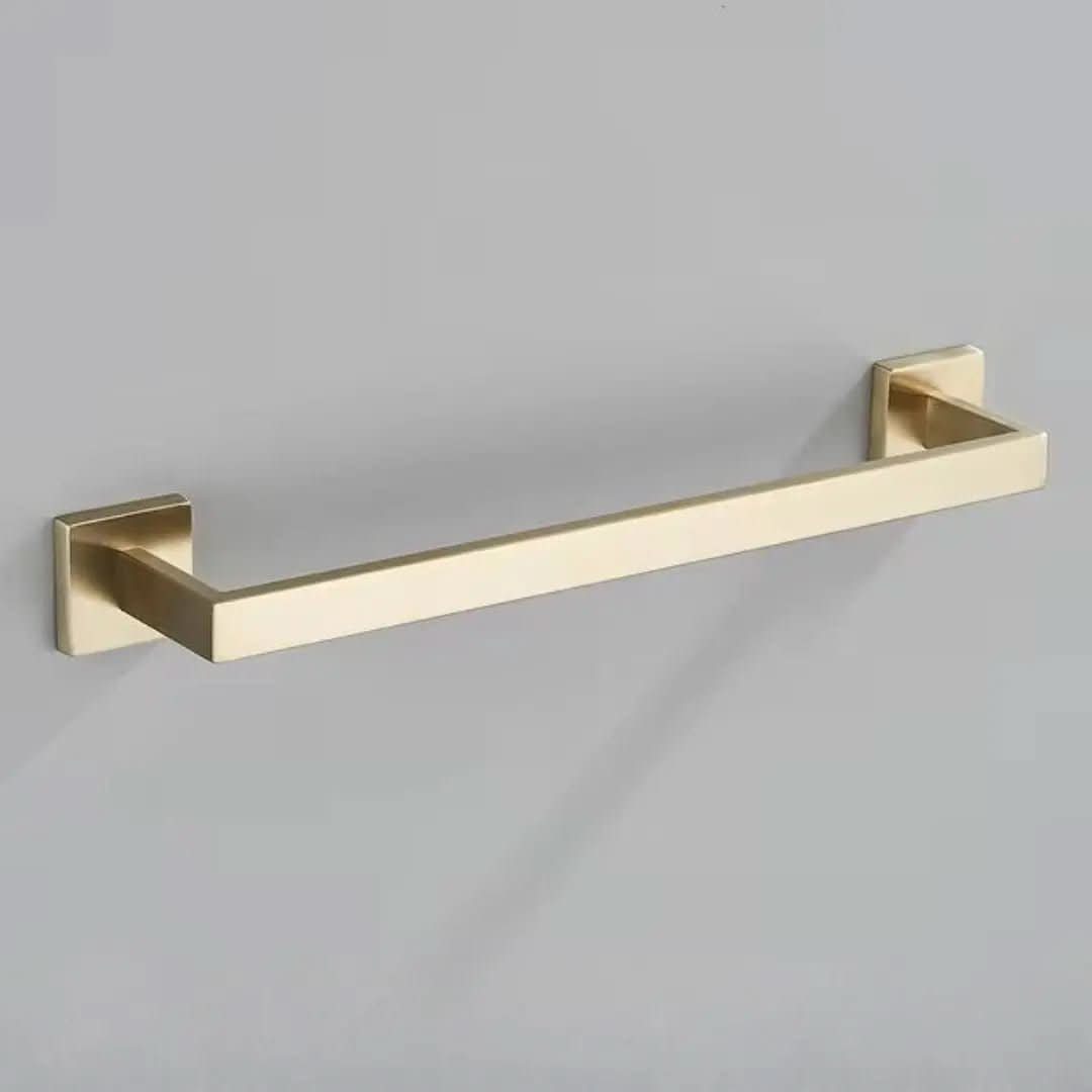 Kit Acessórios Para Banheiro Completo 4 Peças Inox 40/60cm Dourado Escovado - Morada Serena