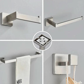 Kit Acessórios Para Banheiro Completo 4 Peças Inox 40/60cm Dourado Escovado - Morada Serena