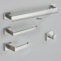 Kit Acessórios Para Banheiro Completo 4 Peças Inox 40/60cm Dourado Escovado - Morada Serena
