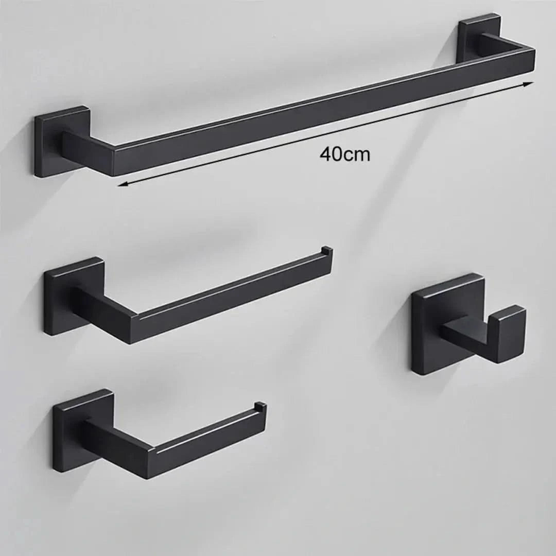 Kit Acessórios Para Banheiro Completo 4 Peças Inox 40/60cm Dourado Escovado - Morada Serena