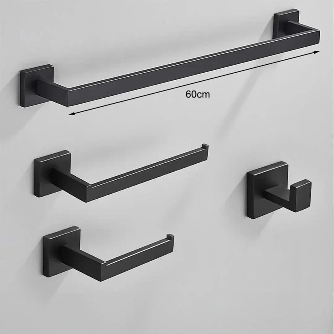Kit Acessórios Para Banheiro Completo 4 Peças Inox 40/60cm Dourado Escovado - Morada Serena