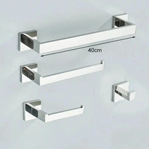 Kit Acessórios Para Banheiro Completo 4 Peças Inox 40/60cm Dourado Escovado - Morada Serena