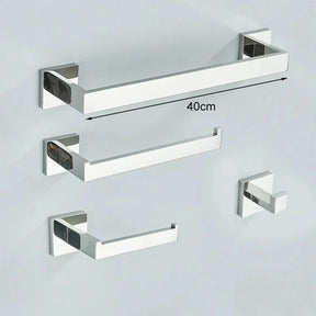 Kit Acessórios Para Banheiro Completo 4 Peças Inox 40/60cm Dourado Escovado - Morada Serena