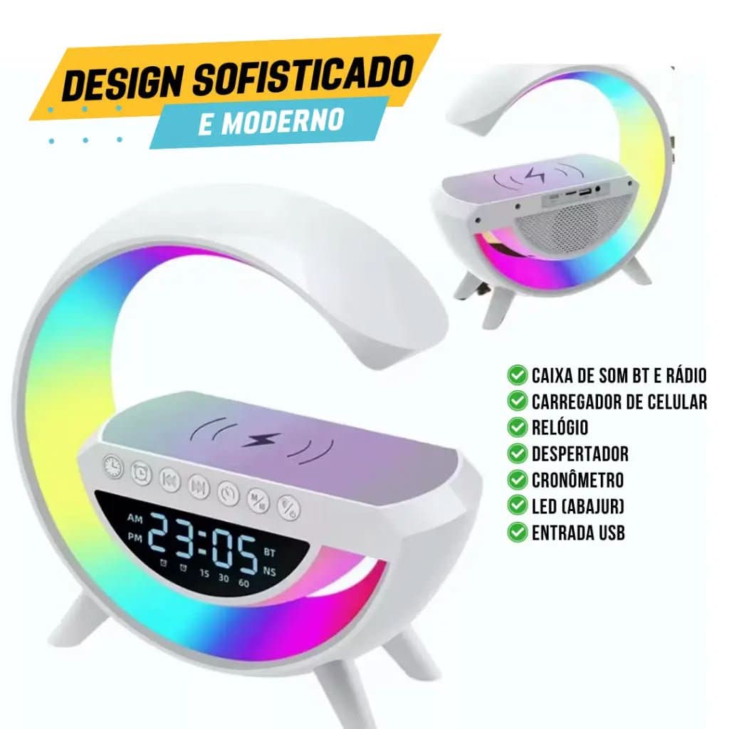 Luminária Inteligente De Mesa Smart G - Speaker - Morada Serena