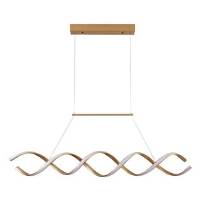 Pendente Led Lustre Preto/Dourado Para Sala de Jantar Decoração - Morada Serena