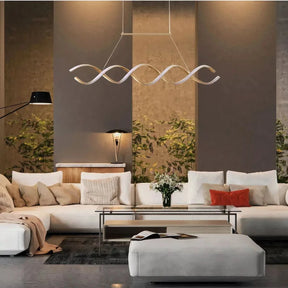 Pendente Led Lustre Preto/Dourado Para Sala de Jantar Decoração - Morada Serena