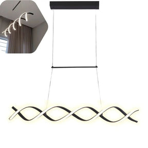 Pendente Led Lustre Preto/Dourado Para Sala de Jantar Decoração - Morada Serena