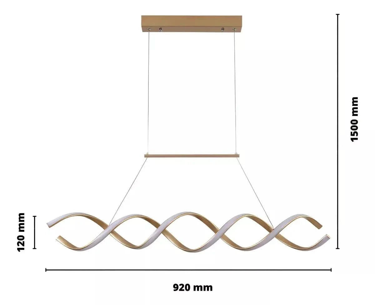 Pendente Led Lustre Preto/Dourado Para Sala de Jantar Decoração - Morada Serena