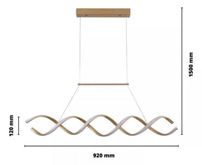 Pendente Led Lustre Preto/Dourado Para Sala de Jantar Decoração - Morada Serena