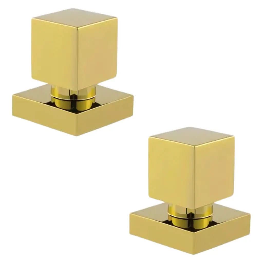 KIT 2 Acabamentos Quadrado De Metal Para Registro Pressão Gaveta Acabamento Dourado - Morada Serena