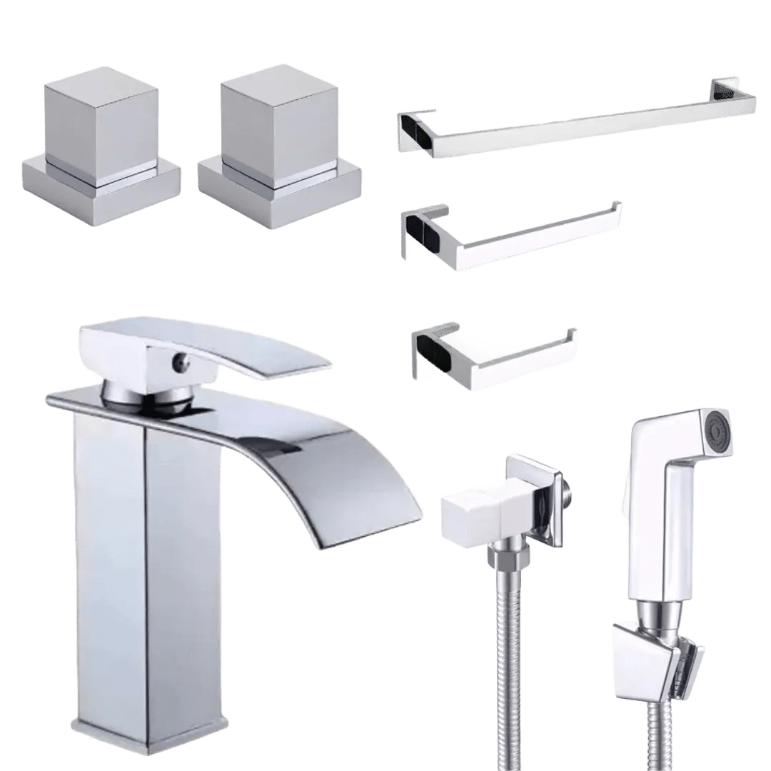 Kit para Banheiro Reforma Completa 5 Peças - Transforme Seu Banheiro com Praticidade - Morada Serena