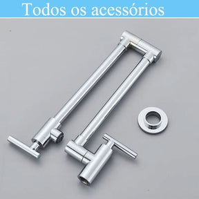 Torneira para Cozinha Gourmet Montada na Parede 360° Flexível Bico Longo - Praticidade e Estilo - Morada Serena